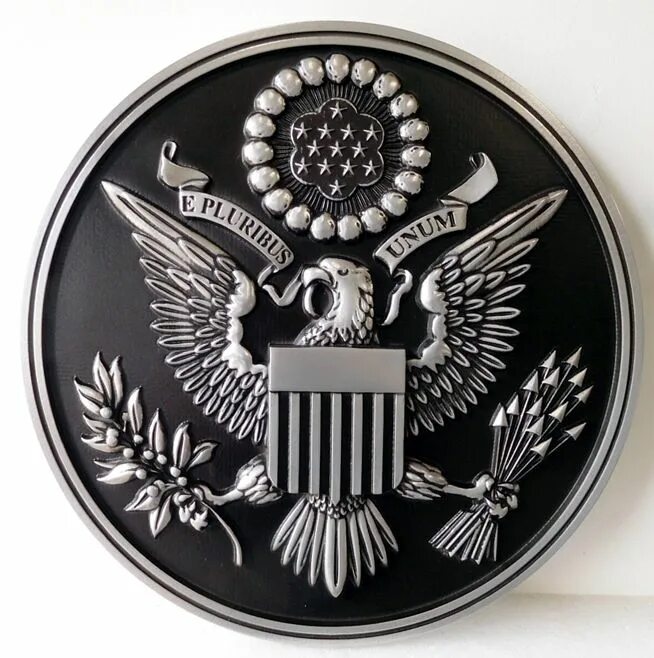 Metal usa. Монета great Seal of the United. Герб США. Геральдика США. Большая печать США.