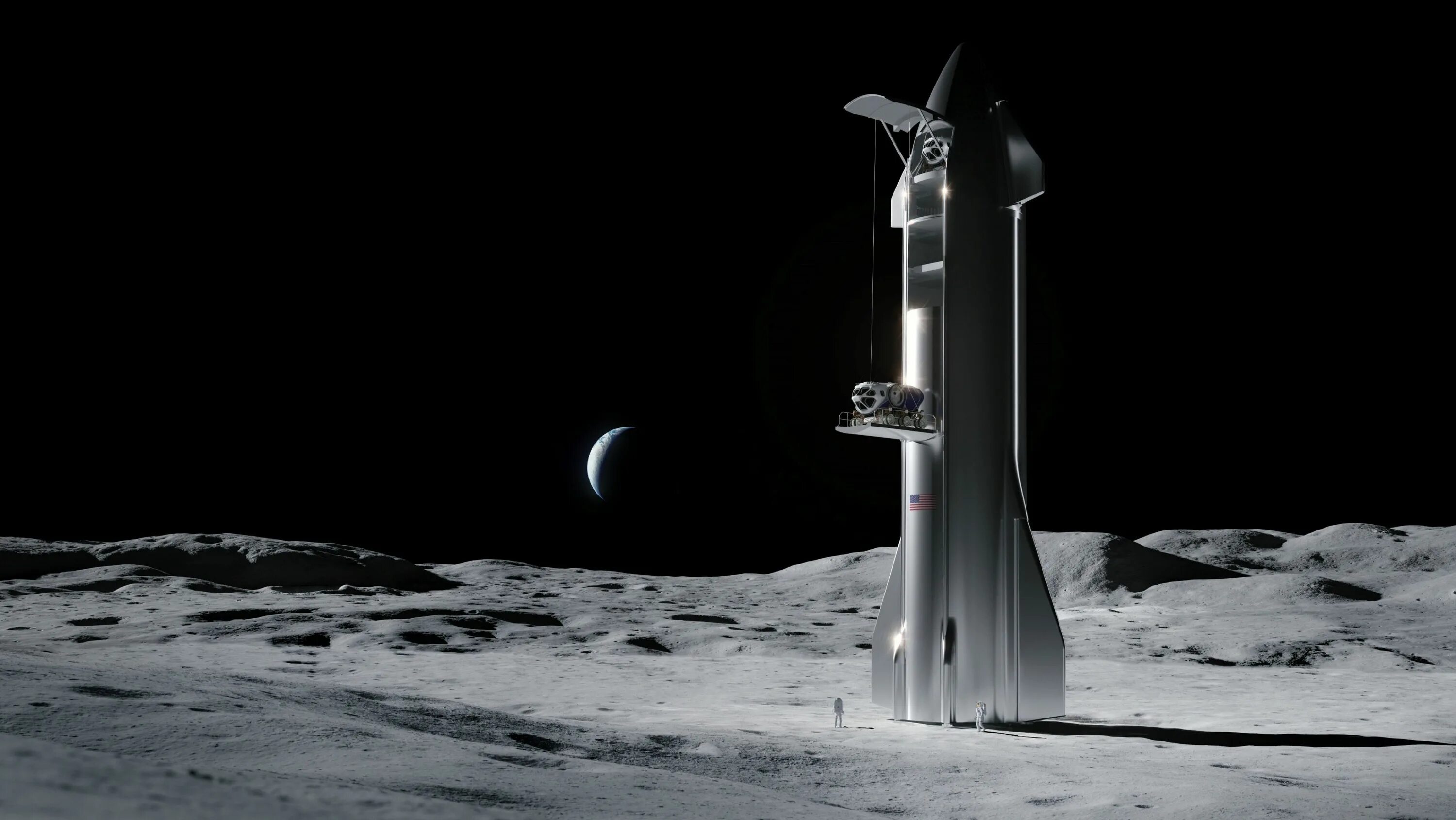 Space ground. Spacex starship. starship moon. starship lunar lander. старшип на луне.