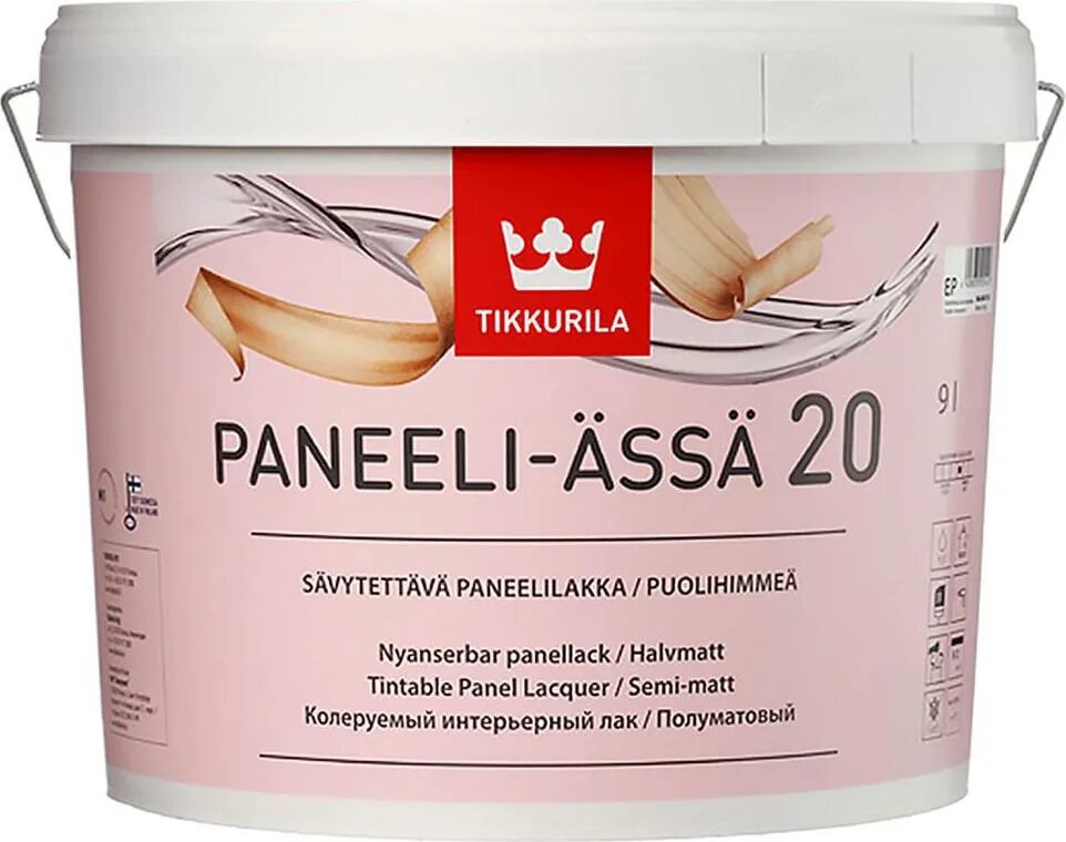 Лак Tikkurila paneeli ASSA 20 (9 Л) полиакриловый. Лак Тиккурила ASSA 20. Краска панели Ясся 20 Тиккурила. Лак панели-Ясся 20 полуматовый 2.7 л. Лаки полуматовые купить