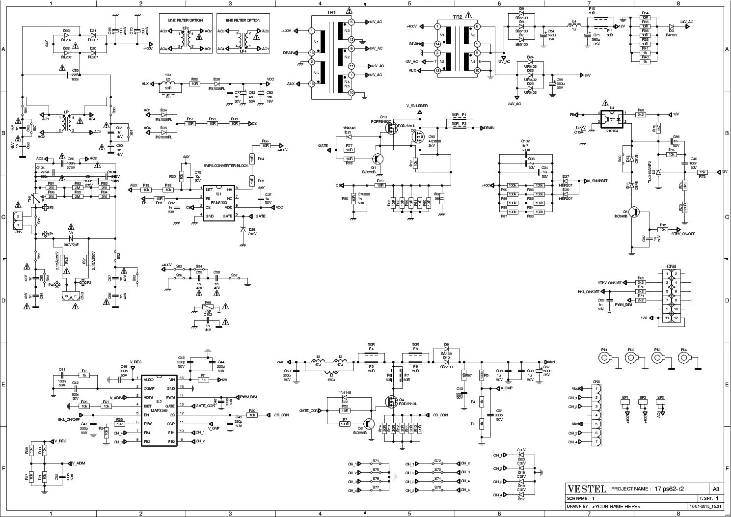 17ips20 схема блока питания VESTEL 17IPS20S-R6 PSU SCH Service Manual download, schematics, eeprom, repair i