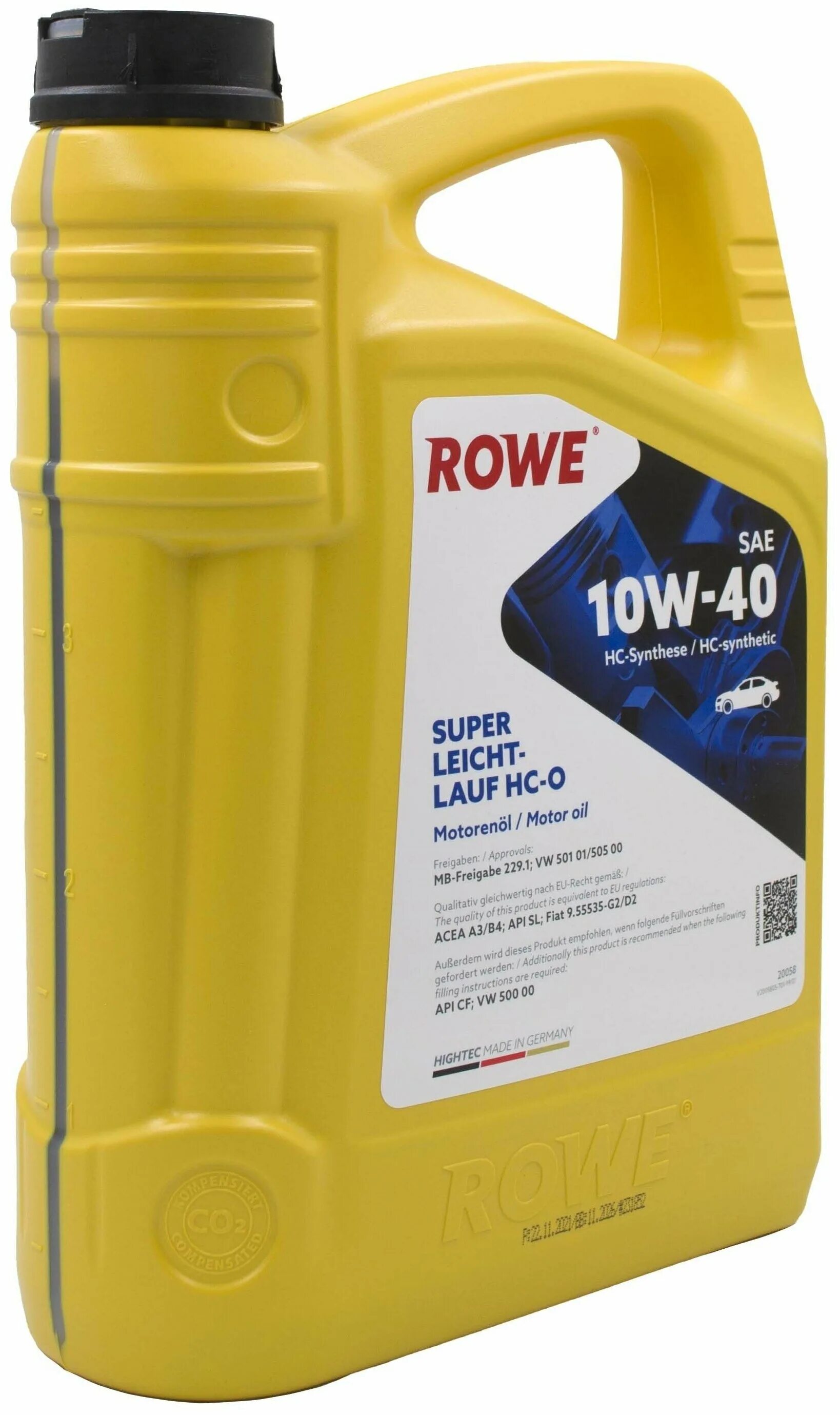 Купить моторное масло rowe. Rowe Hightec 10w-40 super Leichtlauf HC-O 5л. Масло Rowe 10w 40 дизель. Rowe 5w40 Synt RSI 5л артикул. 20058-005s-99 Hightec super Leichtlauf SAE 10w-40 HC-O 4x5lt a.Madrid.