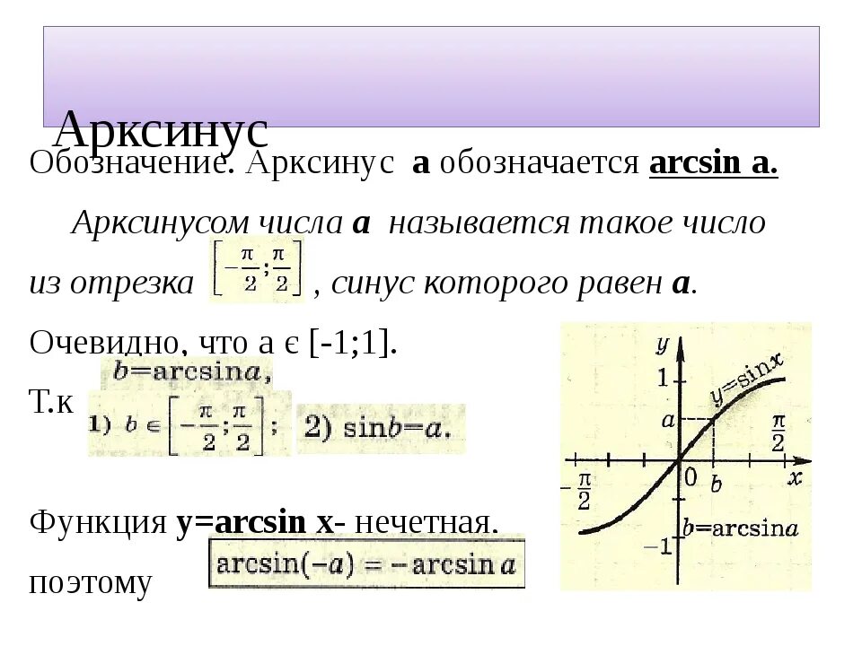 Тригонометрические функции арксинус. Монотонность арксинуса. Функция арксинус. Функция арксинуса и арккосинуса.