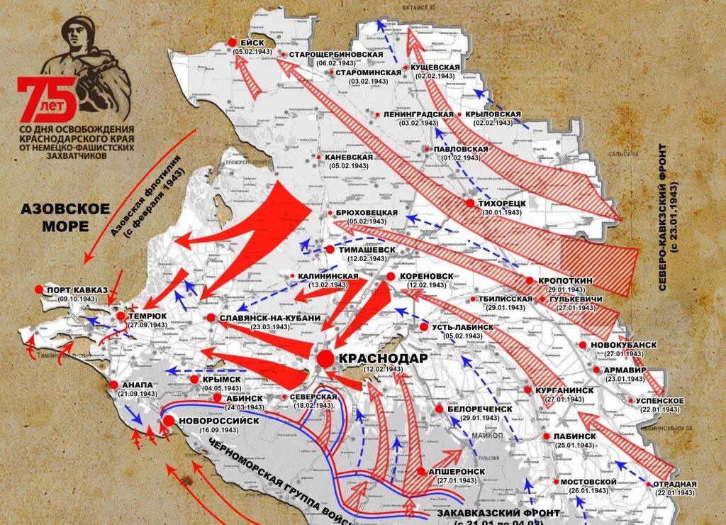 Карта освобождения Краснодара 1943. Карта освобождения Краснодарского края на 1943 год. Освобождение Краснодара карта. Освобождение Краснодарского края.