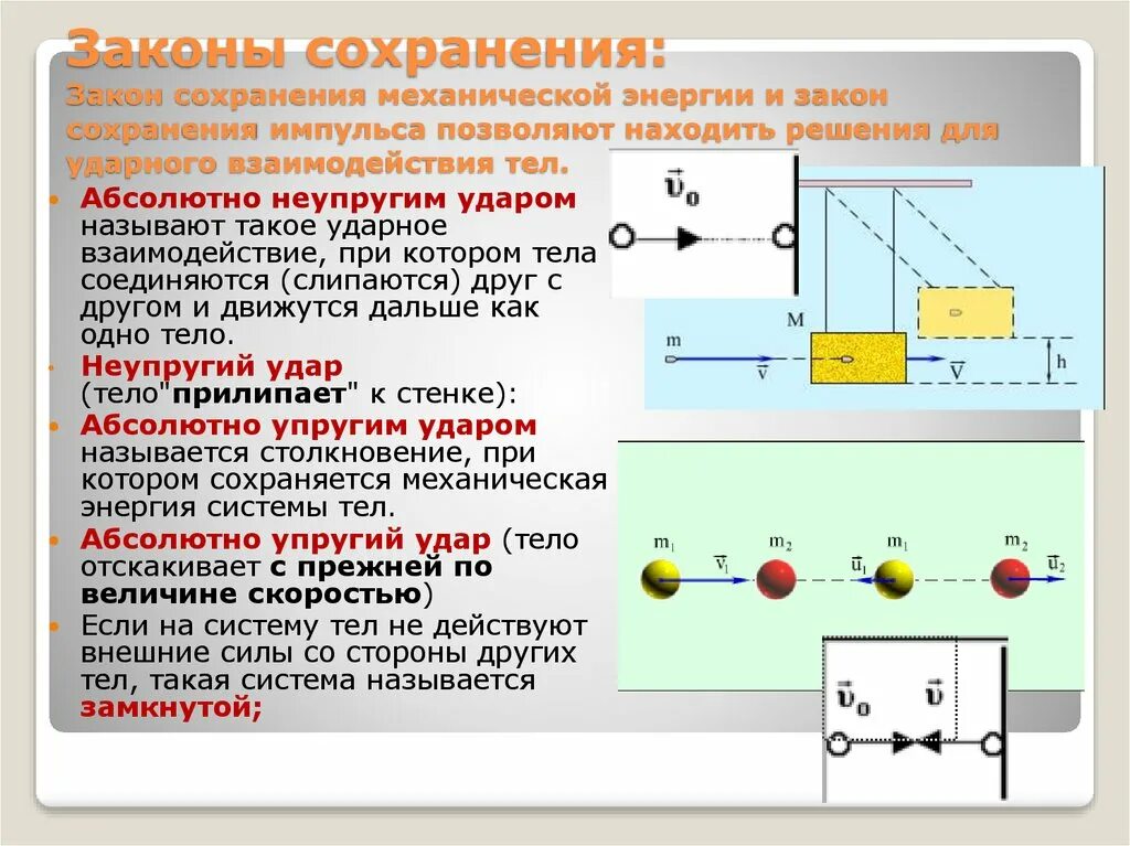 Законы сохранения. Закон сохранения механической энергии. Закон сохранения импульса и энергии. Сохранение энергии импульса. Принцип сохранения энергии