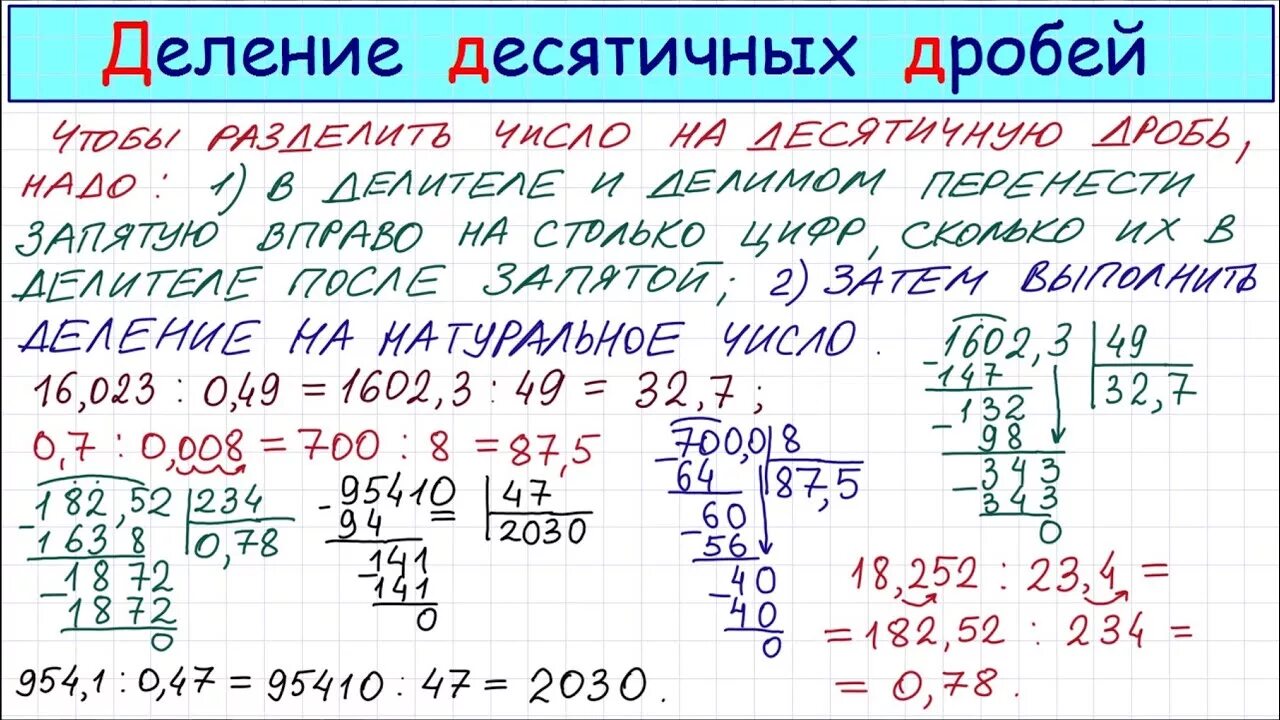 Разделить десятичные дроби в столбик. Математика 5 кл деление десятичных дробей. Правила по математике деление десятичных дробей. Математика 5 класс деление десятичных дробей на десятичную дробь. Математика 5 класс правила деления десятичных дробей.