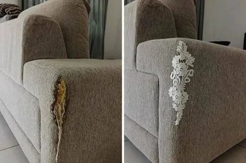 Сделать заплатку на диване