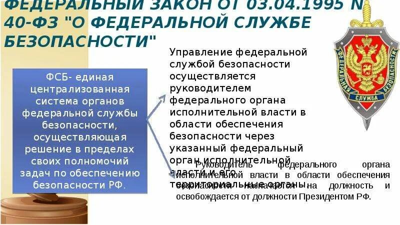 Фз 40 о федеральной службе безопасности. Закон о Федеральной службе безопасности.