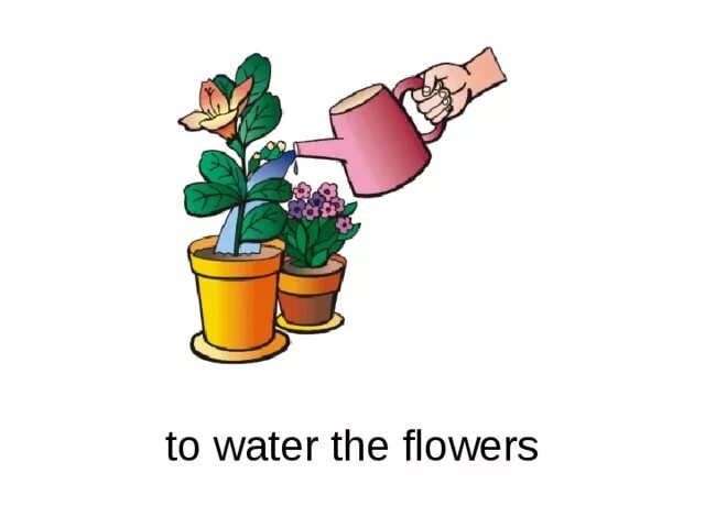 Поливать цветы по английски. Water the Flowers картинка для детей. Рисунок Water Plants. Water the Plants Flashcards.