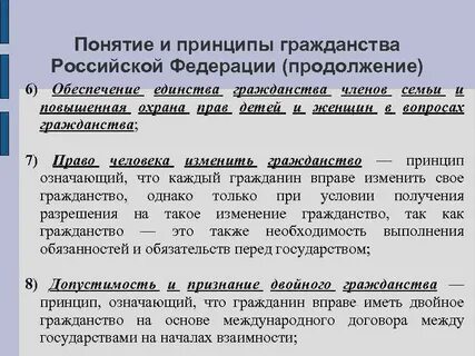 Содержание гражданства