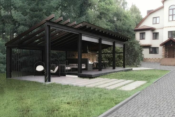 Летний домик с барбекю - Работа из галереи 3D Моделей