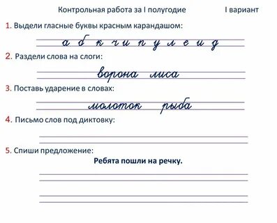 Характеристика 1 класса 1 полугодие