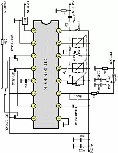 Схема приемника на микросхеме та2003р Radio Experimenter's Blog: (部 品)Radio Chip TA2003P : Part-2