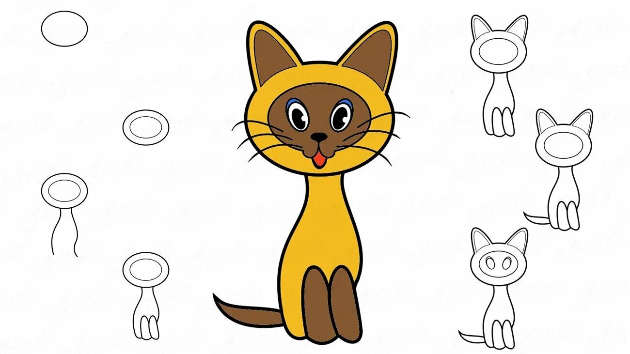 Рисуем кота с детьми. Пошаговое рисование кота для детей. Поэтапное рисование кошки для детей. Котик рисунок. Котенок рисунок.