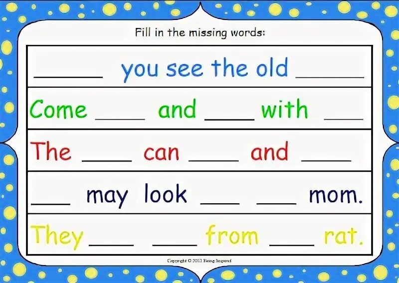 Fill in the missing Words. Missing Words. Missing Words Worksheets. Filling the missing Words.