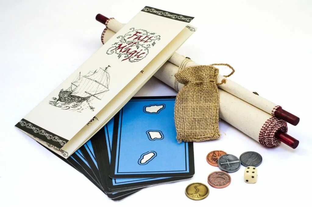 Magic scroll. Сумка со свитками арт. money, magical scroll gun. collage money, magical scroll on table.