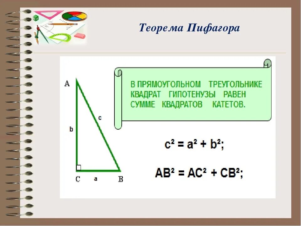 Теорема Пифагора 8 класс геометрия формулы. Теорема Пифагора формула 8 класс. Формулировка теоремы Пифагора 8 класс. Теорема Пифагора формула примеры 8 класс.