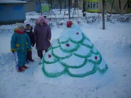 Снежные фигуры в детском саду своими руками