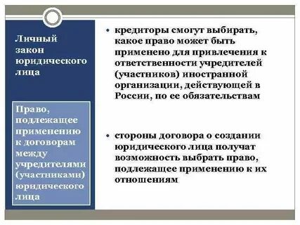 Критерии определения закона юридического лица