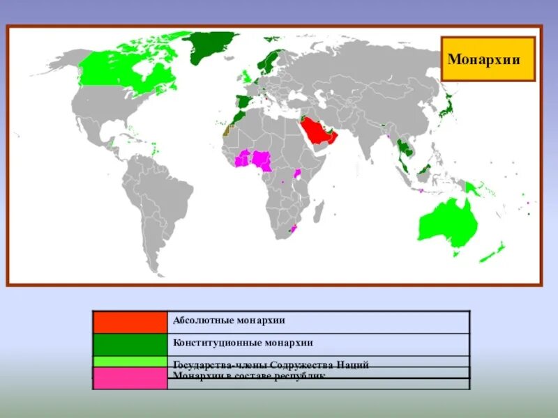Какие страны евразии являются абсолютными монархиями