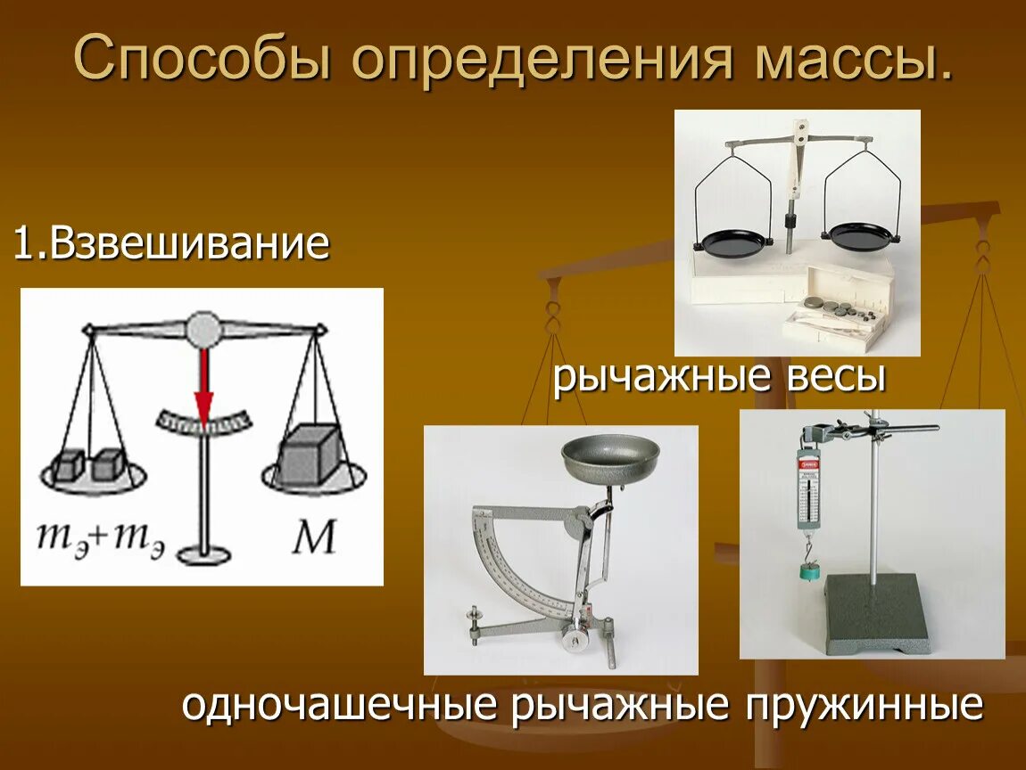 Определите показания пружинных весов при взвешивании. Способы измерения массы тела в физике. Способы измерения массы тела физика. Способы определения массы. Способы взвешивания массы.