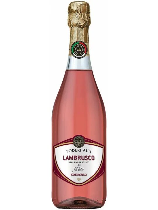 Игристое вино Chiarli Poderi alti Lambrusco dell'Emilia Rosato 0.75 л. Lambrusco dell'Emilia розовое. Ламбруско розато