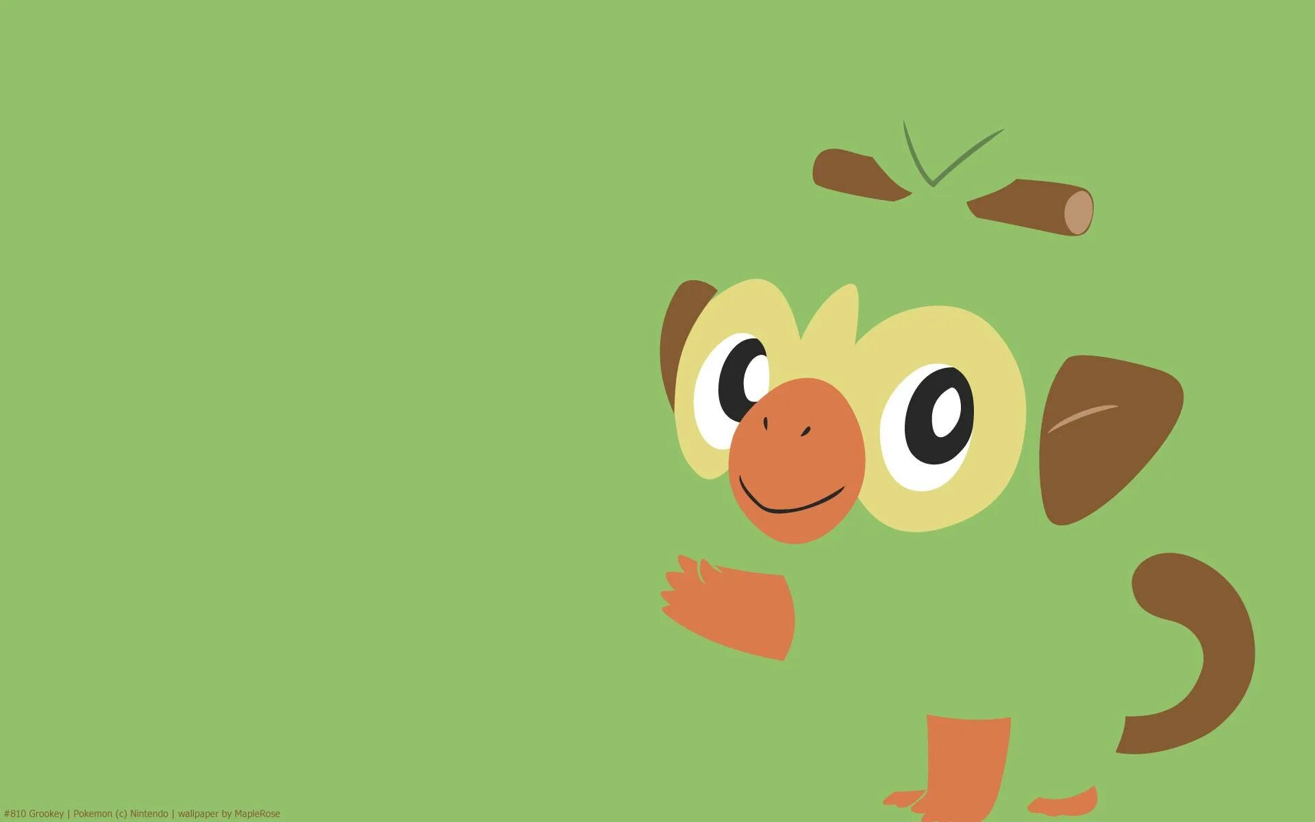 Груки. Покемон grookey. Обои покемона grookey. #810 Груки. Обои покемон by MAPLEROSE.