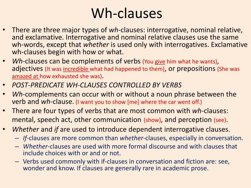 Complement Clause. Adjective complements в английском. WH Clauses. WH-complement Clause. See whether