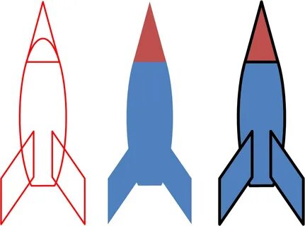 Ракета поэтапное рисование для детей