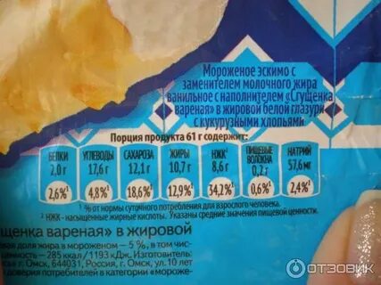 Сколько калорий в мороженом на палочке