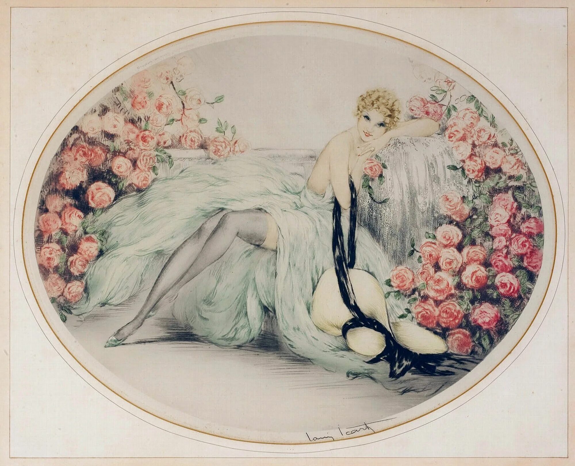 Картины винтаж. Louis icart картины. (прелестницы. художник louis icart). louis icart дама с попугаем. декупаж людмила555.
