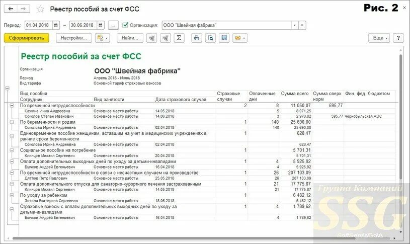 Формирование счетов реестров