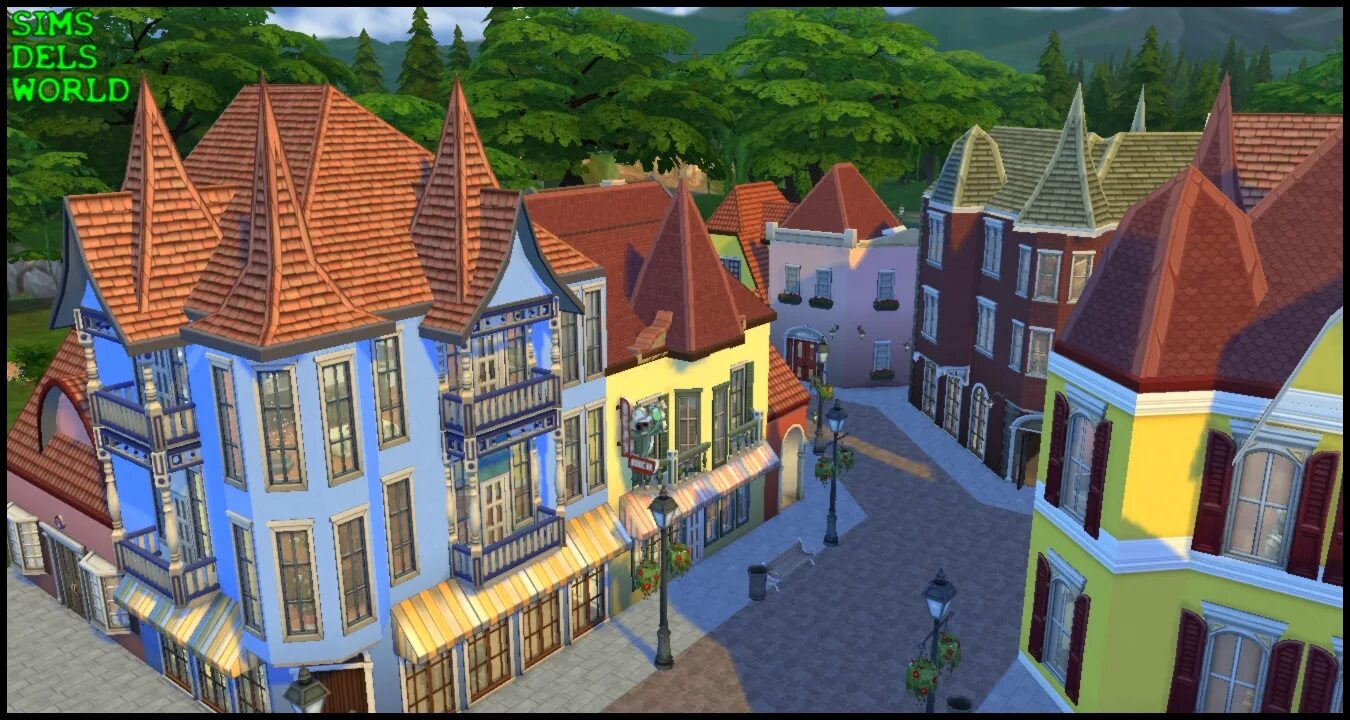Симс 4 в каком городе. Симс 3 александрия городок. симс 4 улица. sims 4 european street. симс 4 музей.