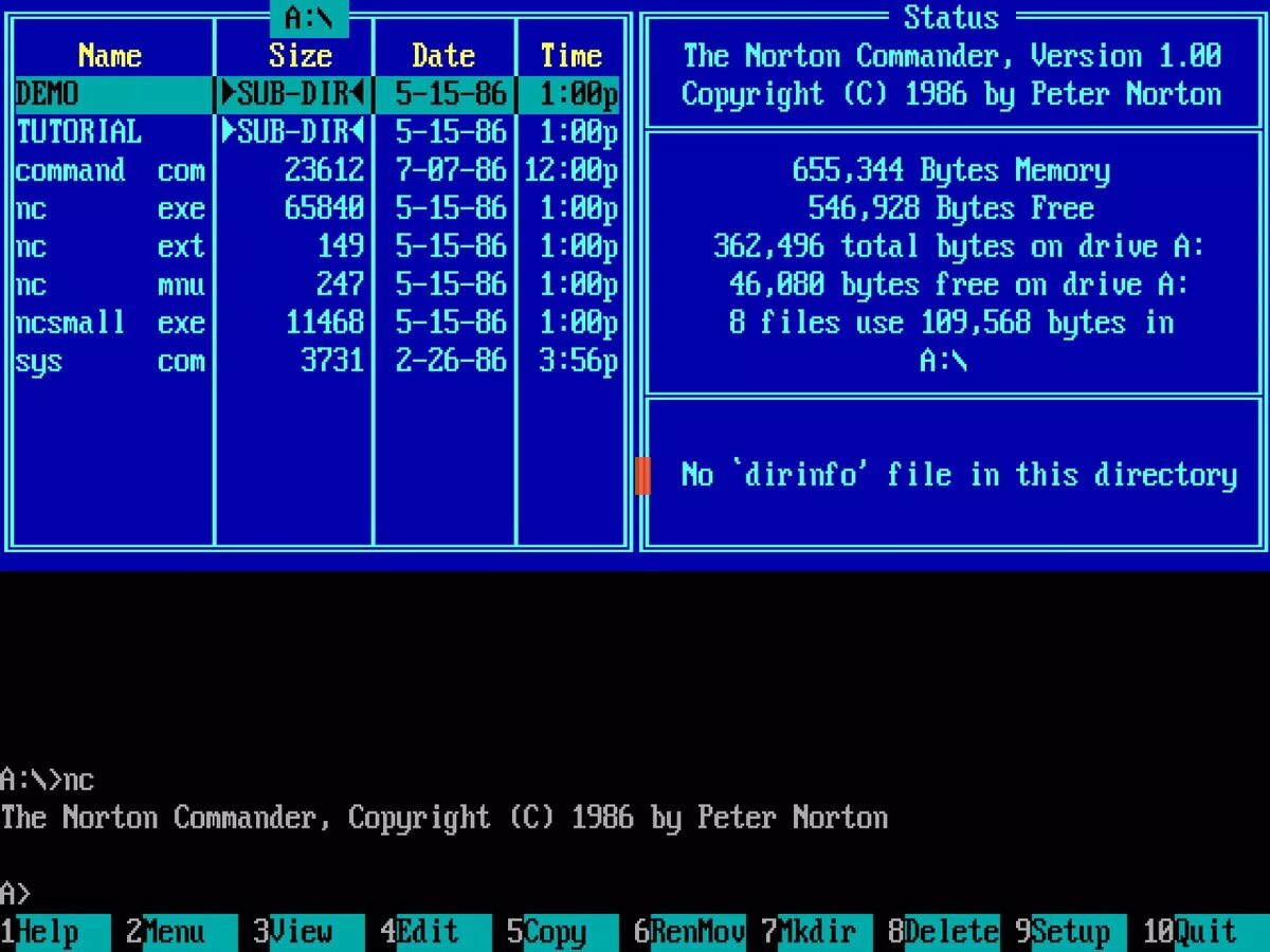 Ms dos commander. Программная оболочка norton commander. файловый менеджер norton commander. нортон коммандер для дос. norton commander 1.0.