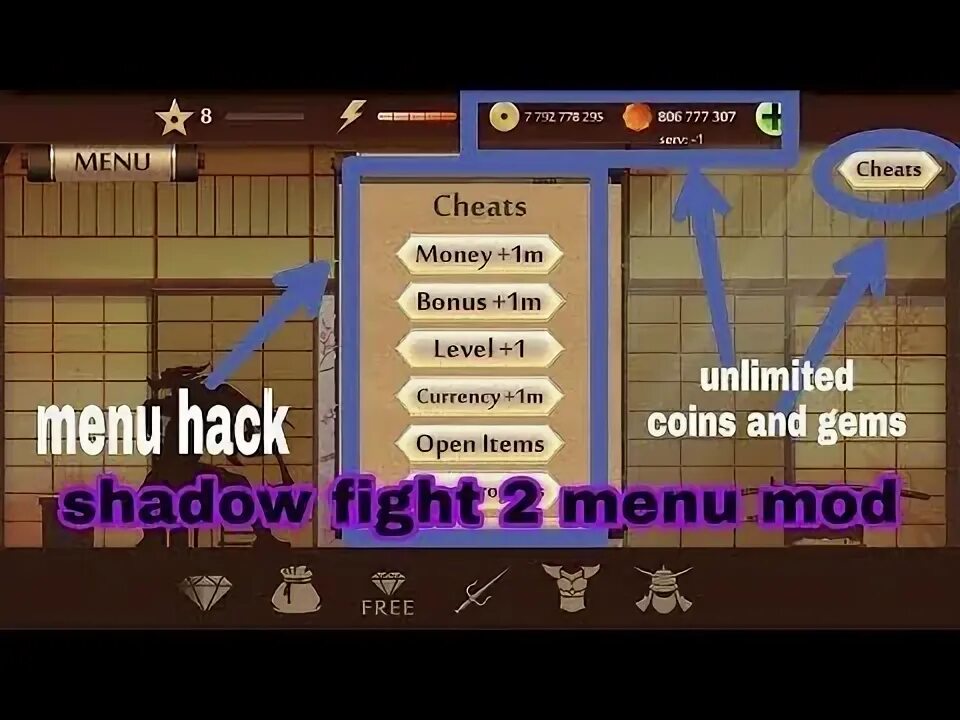 Shadow fight 2 взломанное меню. Shadow Fight 2 мод меню. Меню в Шедоу файт 2. Шедоу файт мод меню. Чит на Шедоу файт 2.