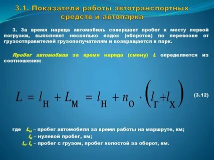 Коэффициент работы автомобиля