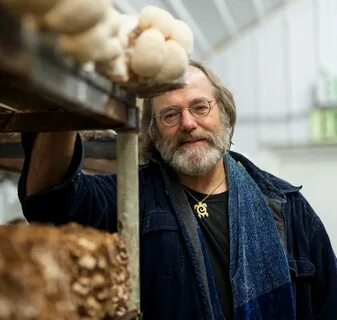 Paul Stamets in a growing room at. 