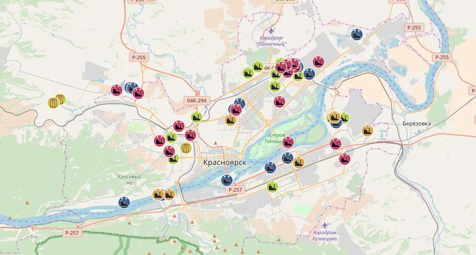 Заводы красноярска карта. Заводы красноярска карта. Районы красноярска на карте. Карта загрязнения города красноярска. Экологическая карта красноярска 2022.