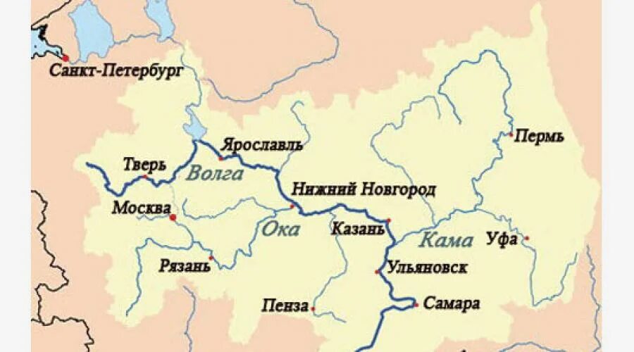 В какое море впадает волга. Волга на карте России от истока к устью на карте. Волга река на карте от истока до устья. Волга река на карте от истока. Кама и Ока притоки Волги.