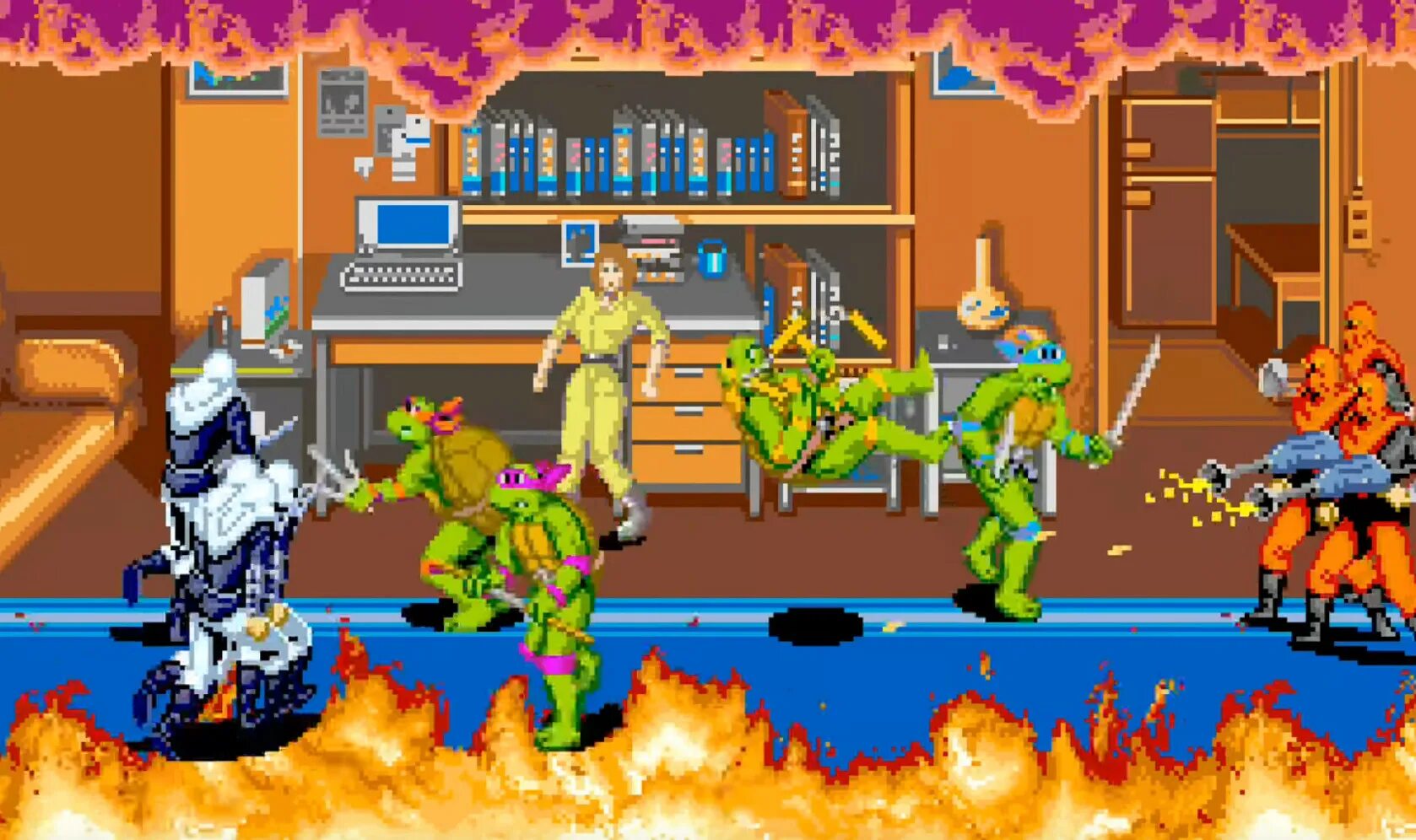 Игра на приставку черепашки ниндзя. TMNT 1989 Arcade. Черепашки ниндзя игра 1989. TMNT Arcade. Teenage Mutant Ninja Turtles (игра, 1989).