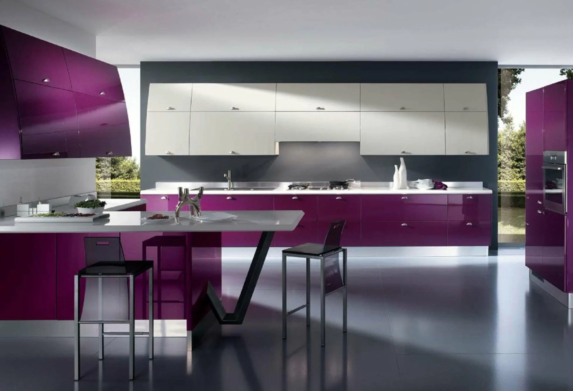 Кухня Flux от Scavolini. Scavolini Flux Swing. Кухни красивые и модные. Современный интерьер кухни.