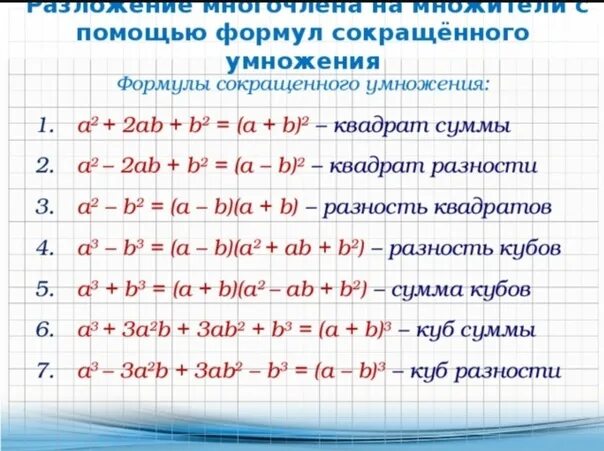 Выполните умножение используя формулу сокращенного умножения. А2 б2 формула сокращенного умножения. формулы сокращенного умножения с 3 переменными. фсу формулы 4 степени. формулы сокращенного умножения 5 формул.
