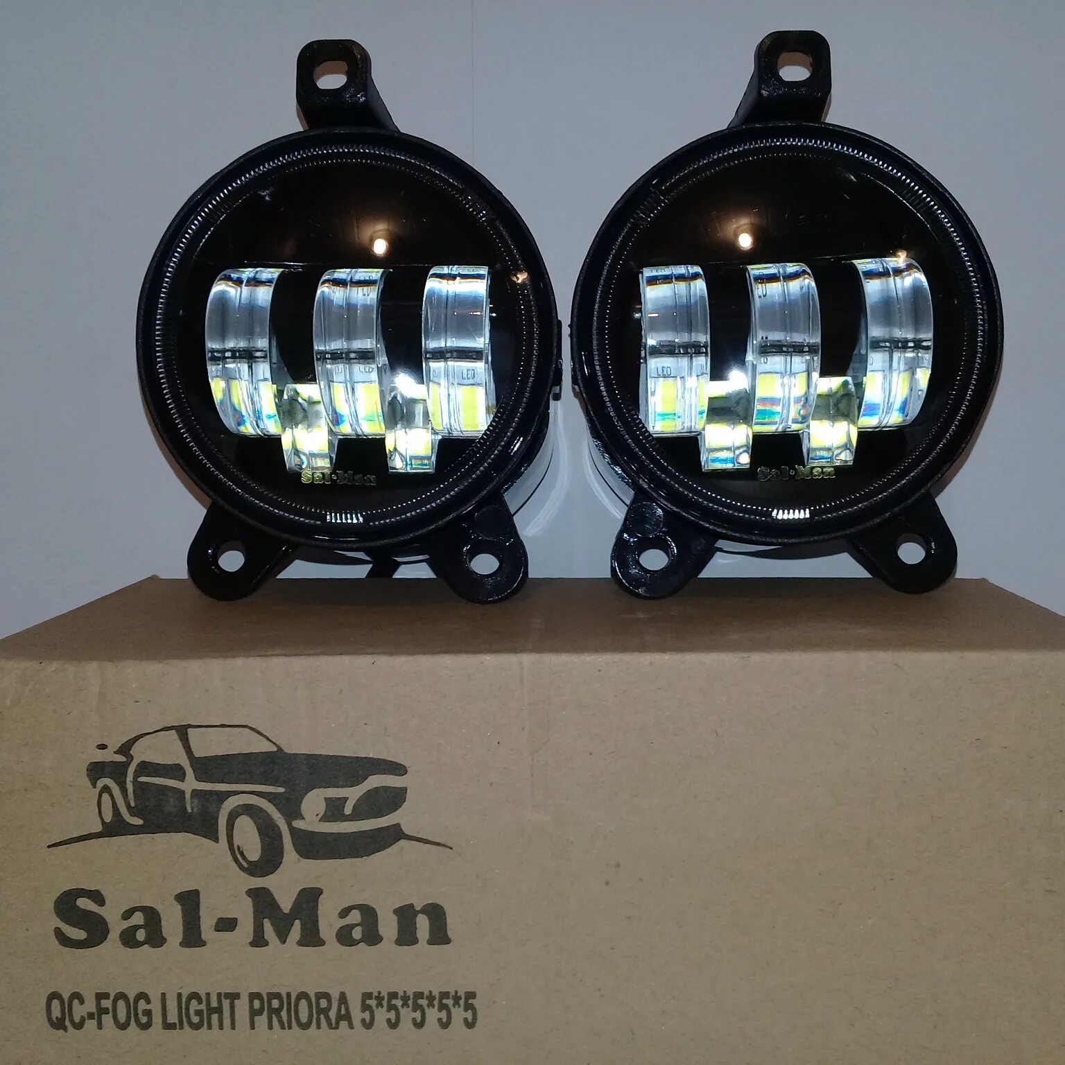 Led ПТФ Sal-man 5 линз. Led ПТФ Sal-man 60w Гранта. Диодные ПТФ Sal-man 60w.