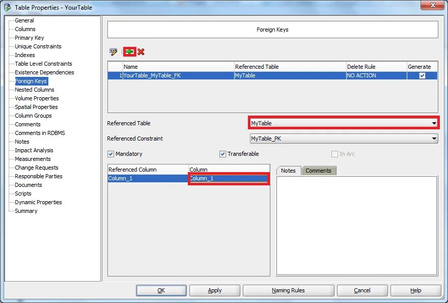 Oracle вторичный ключ. Внешний ключ в Оракл. Table properties. Оракл Разработчик. Создание первичных ключей