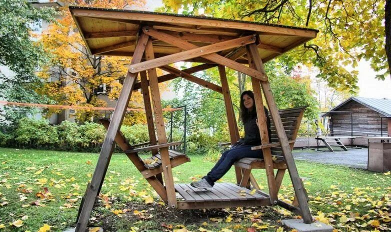 Садовые качели из дерева - Bsmebel Воронеж
