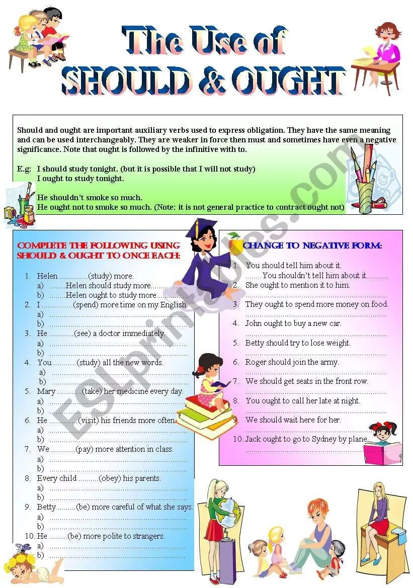 Модальные глаголы Worksheets should ought to. Should shouldn't упражнения. Глагол should упражнения. Should ought to упражнения.