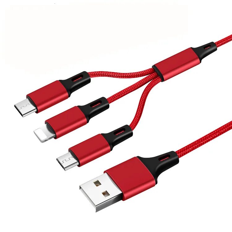 Универсальный usb c. USB 3 in 1 Charging Cable. Кабель универс. 3в1 MICROUSB/8pin/Type-c, Hoco u17. Budi 3 in 1 charge Cable 1m. Кабель USB универсальный - Lightning / Micro USB Baseus CAMLSF-09 0.74 М автосмотк Black/Red 258969.