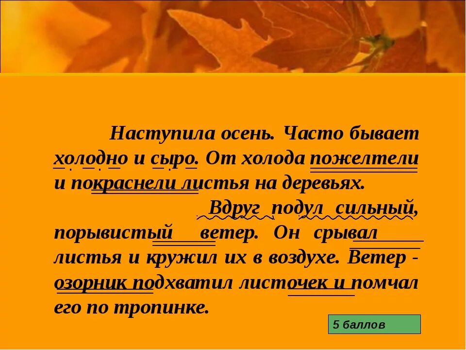 Текст из 5 предложений 3 класс. Предложения про осень. Предложения про осень 4 класс. 5 Предложений про осень. Три предложения про осень.