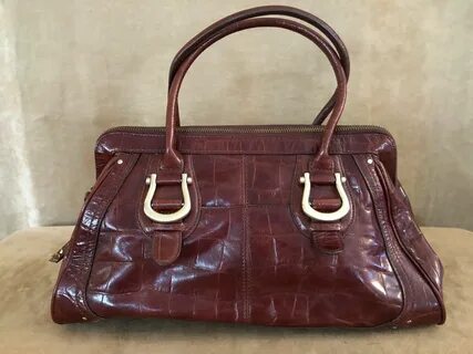 Liz Claiborne Handbag brown leather purse bag shoulder tote satchel.