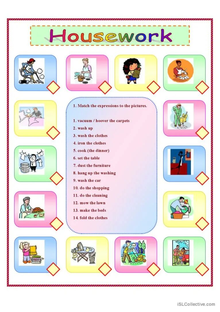 Housework exercises. Упражнения по теме housework. слова по теме housework. housework лексика. household chores задания.