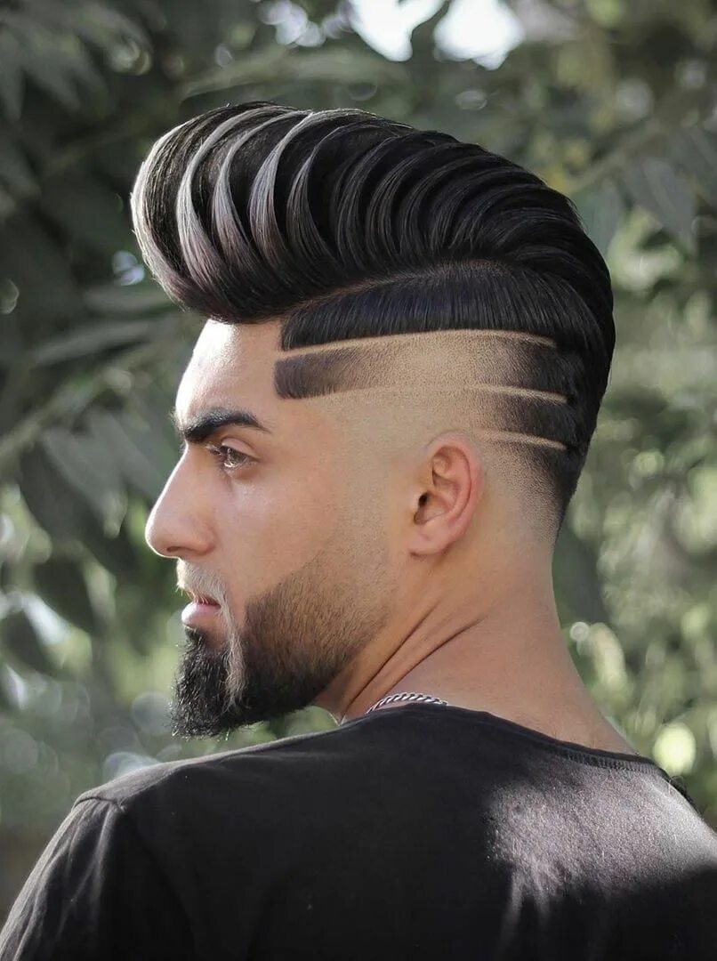 Textured Side Part Quiff + High Fade - Men's Haircuts